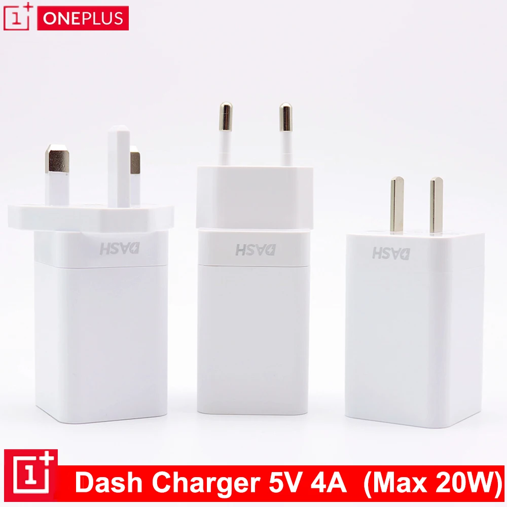 EU/US/UK 5V/4A Original ONEPLUS Dash charger 20W Fast Charging 1M Type-C Cable Wall Power Adapter For Oneplus 6T 5T 5 3T 3 | Мобильные