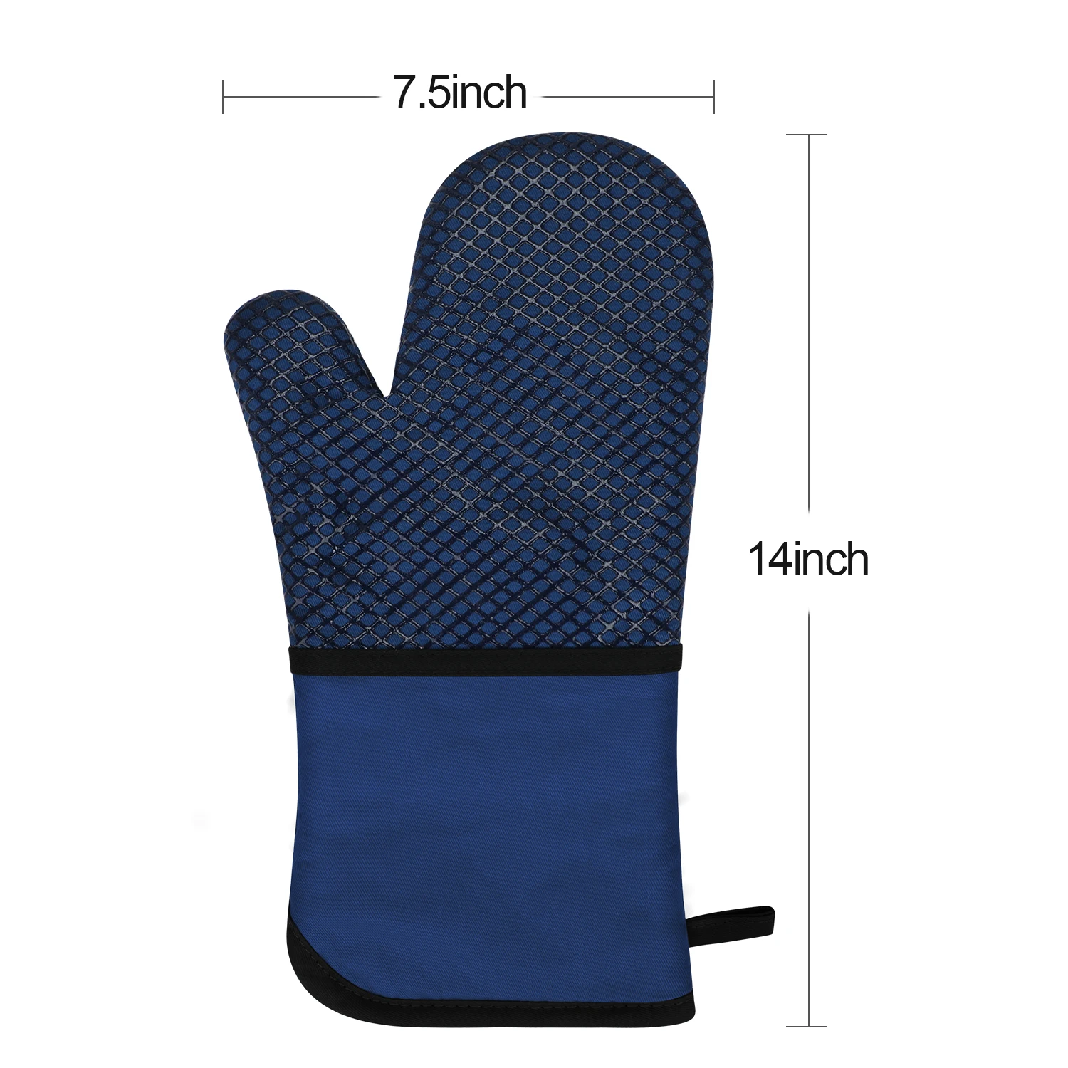 

Heat Resistant Oven Mitts Silicone Cotton Glove Soft Cotton Lining With Non-slip Surface For Kitchen Baking Bbq Microwave