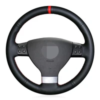 car steering wheel cover soft black genuine leather for volkswagen passat b6 golf 5 mk5 vw jetta 5 mk5 tiguan 2007 2011