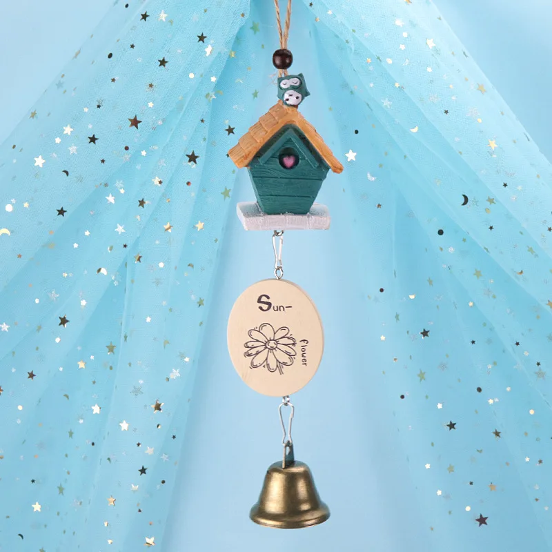 30CM Outdoor Resin Wind Chimes Ornaments Cartoon Bird Car Pendant Room Home Decor Handmade Crafts | Дом и сад