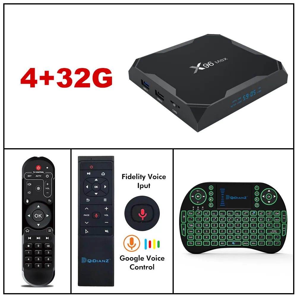 4G32G i8 MT12 DQiDianZ X96Max ТВ BOX Android 9,0 Amlogic S905X2 4 ядра, 4 Гб оперативной памяти, 32 Гб встроенной памяти, 2,4G и Wi-Fi 5 ГГц BT4.1 4 к Декодер каналов кабельного телевидения компьютерной приставки к телевизору X96 Max X2 - Цвет: 4G32G i8 MT12