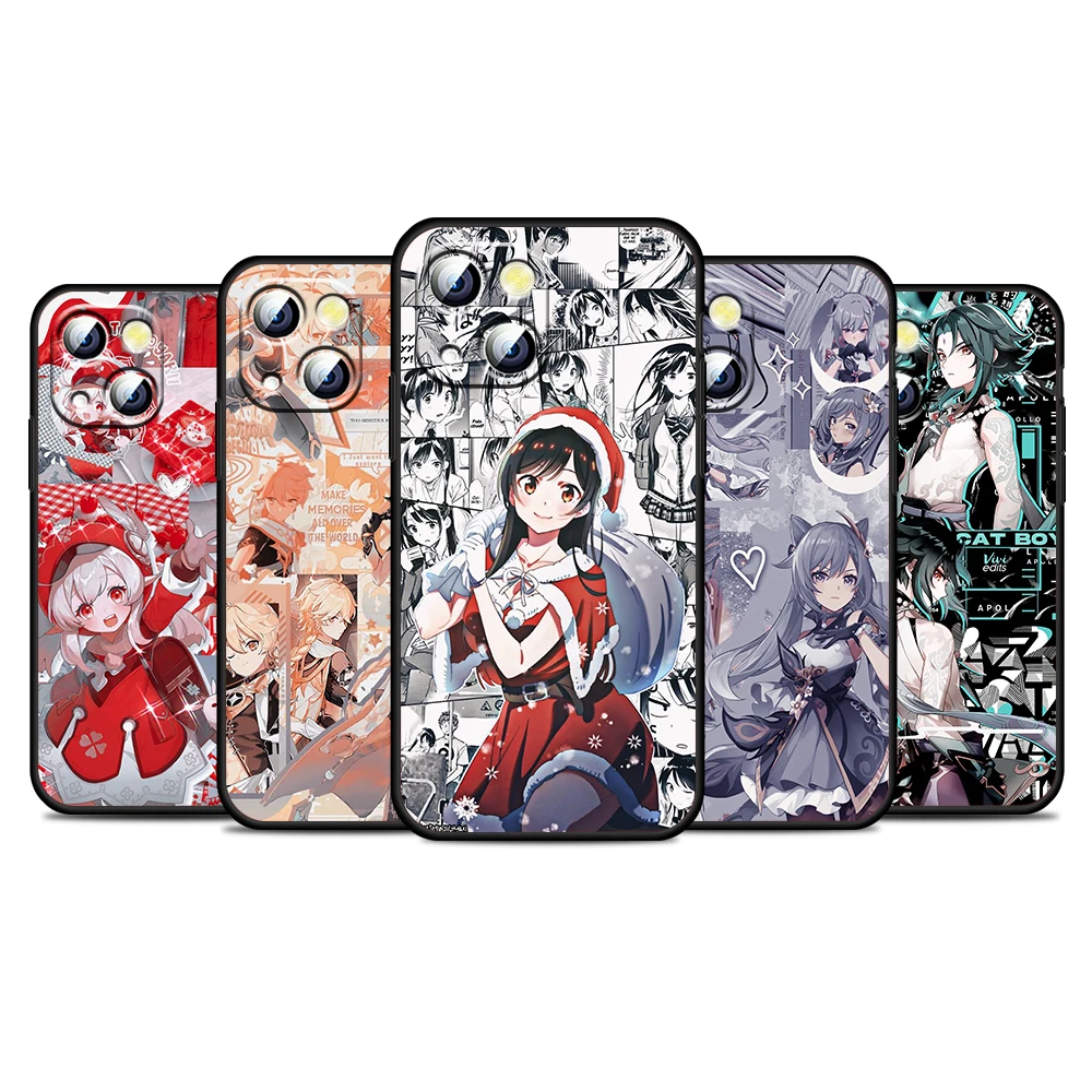 

Genshin Impact For Apple iPhone 13 12 11 Pro Max Mini XS Max X XR 6S 6 7 8 Plus 5S SE2020 Soft Black Phone Case
