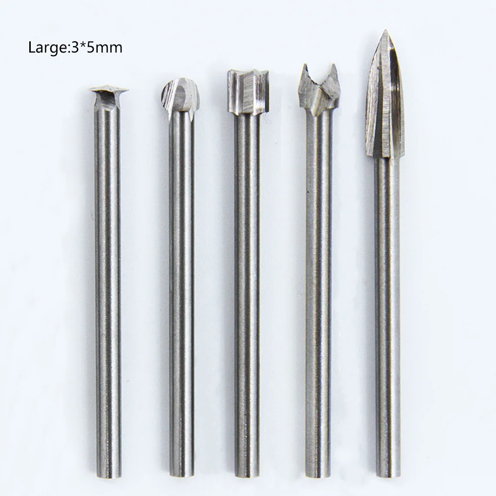 5 шт. 3 мм хвостовик фреза из быстрорежущей стали резцы набор гравировальных бит