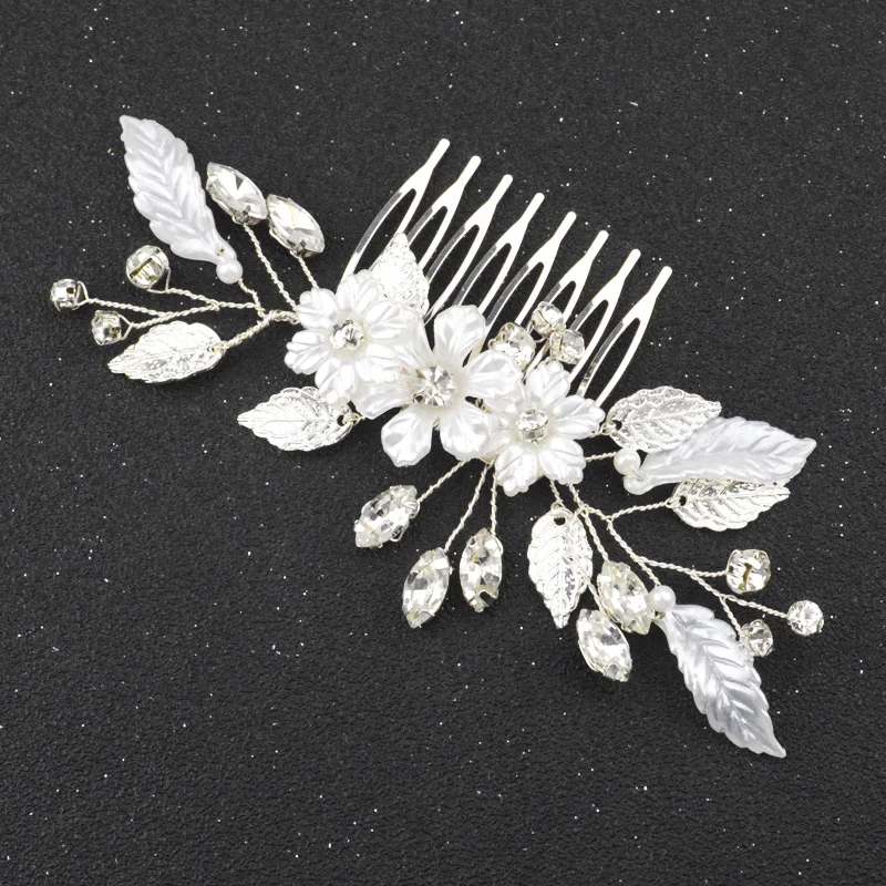 Новый модный серебряный цветочный гребень для волос невесты головной убор