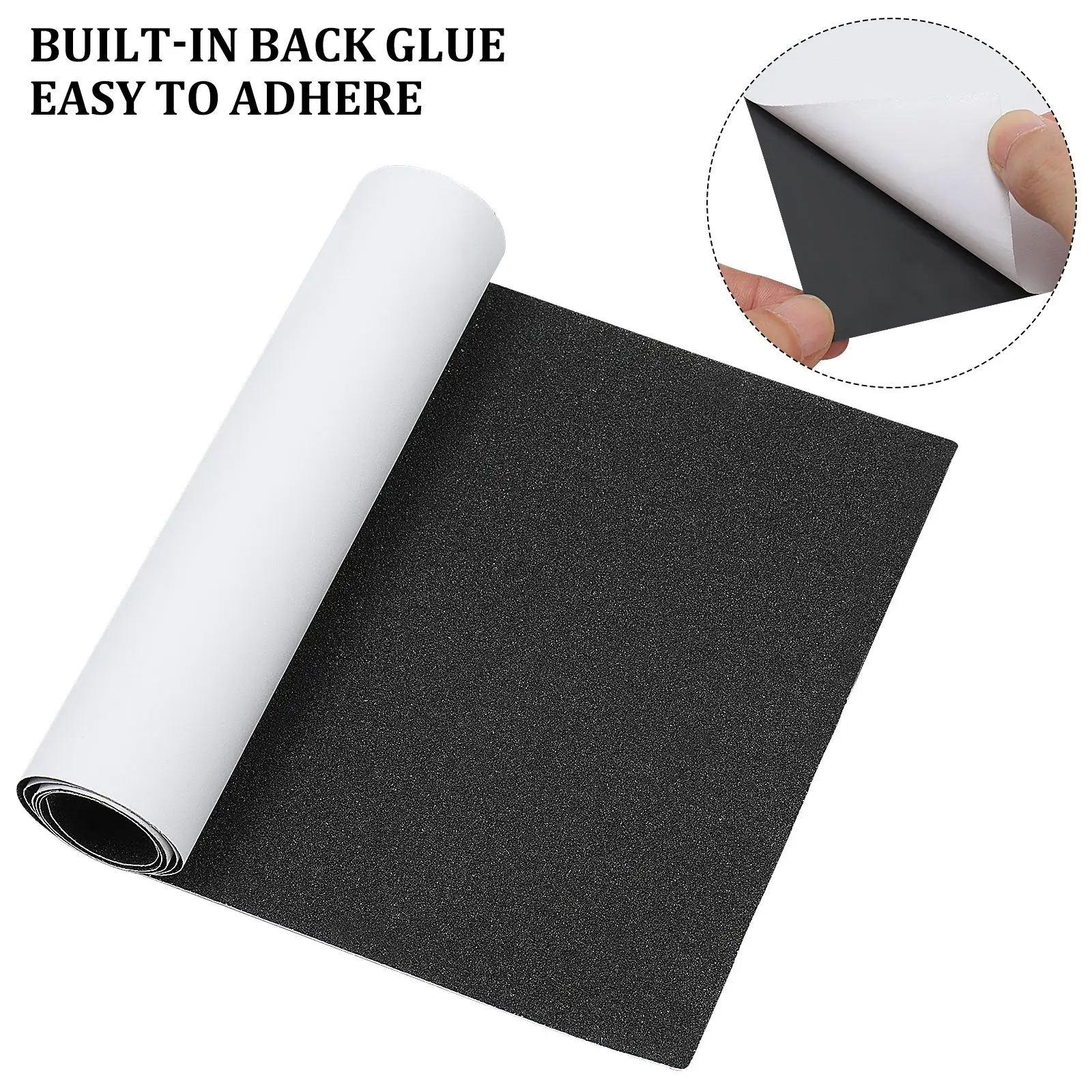 

LIOOBO Skateboard Grip Tape Sheet Sandpaper For Rollerboard Stairs Pedal Wheelchair Size 80x20cm Black Random Protective Film