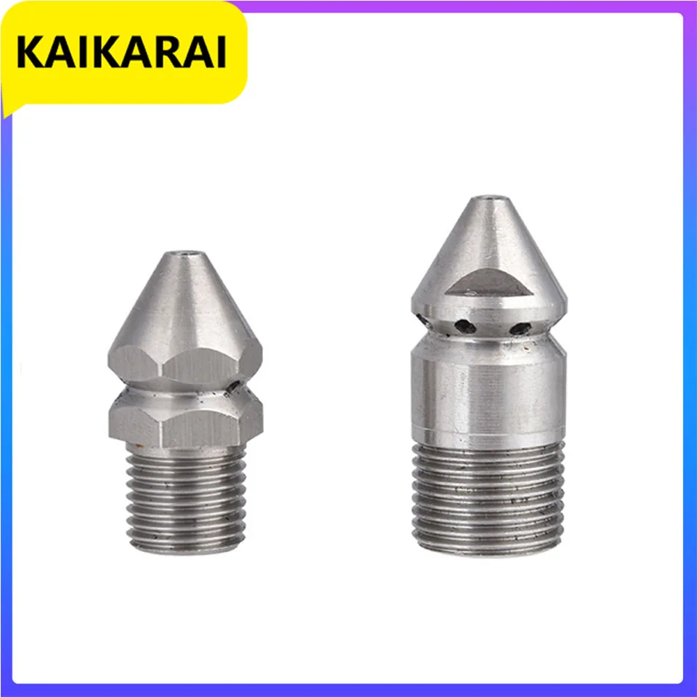 Tools Cleaning Nozzle Pressure Sewer Nozzle Cleaning Pipe Drain Jetter Nozzle 1/4,3/8 BSP Female Thread for Pressure Washer high pressure washer accessories stainless steel g1 4 g3 8 drain sewer cleaning jetter rotary nozzle 4000 psi orifice 5 5 tool