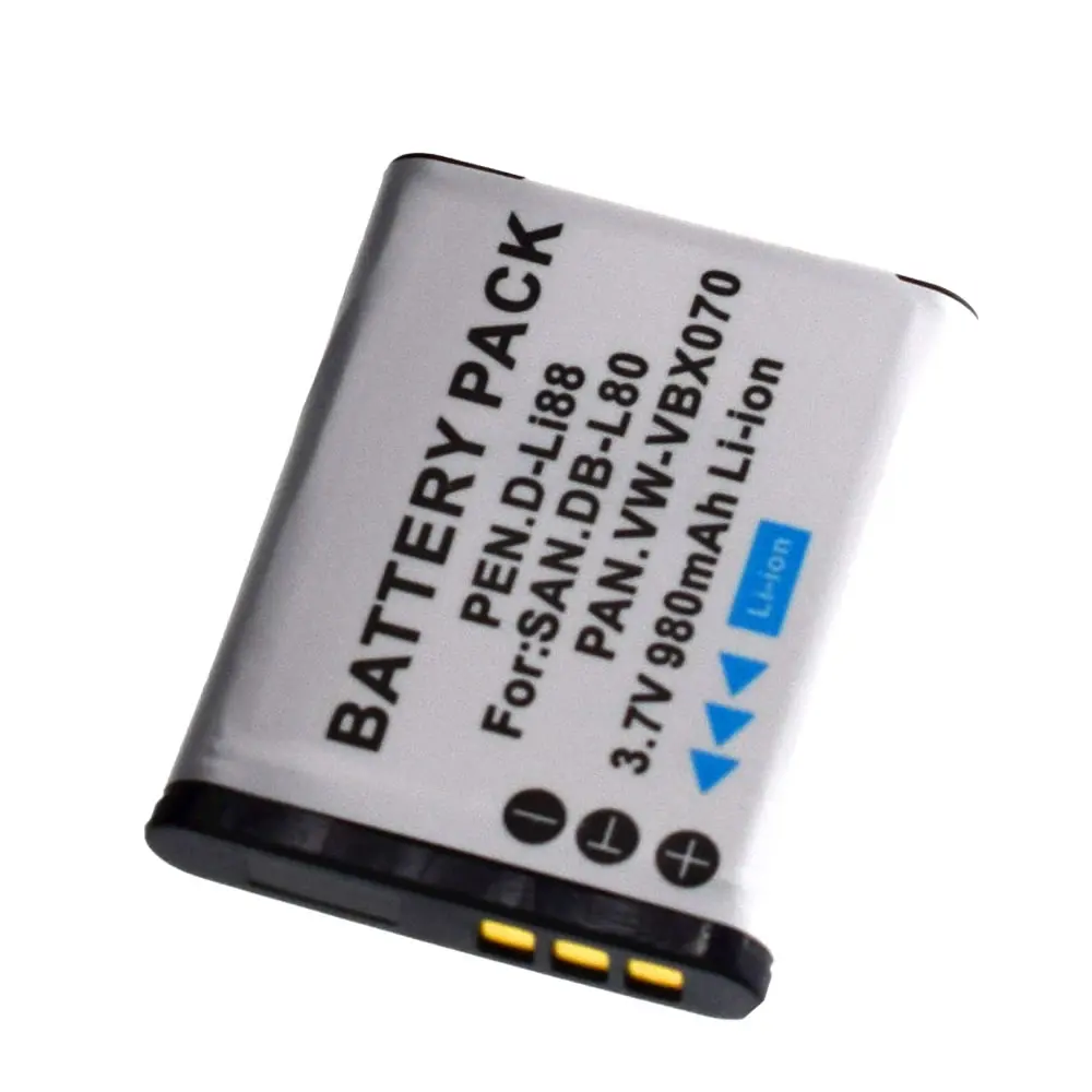 3 шт. аккумулятор для Sanyo DB-L80 DBL80 L80AU &amp VPC-PD1 PD2 X1200 | Электроника