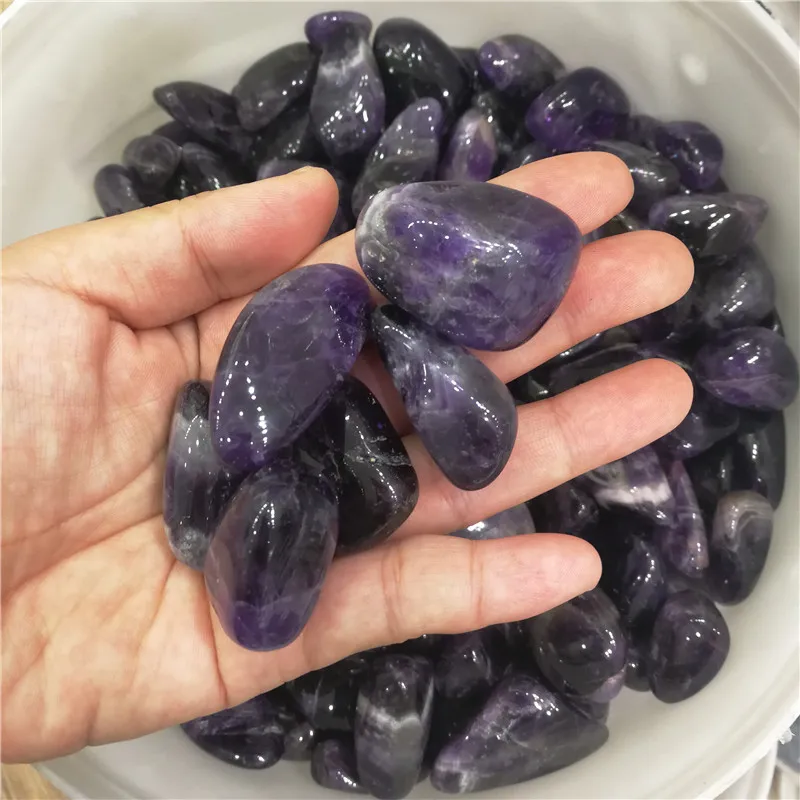 Оптовая продажа 100 г натуральный большой аметист гравия руды галтованные камни