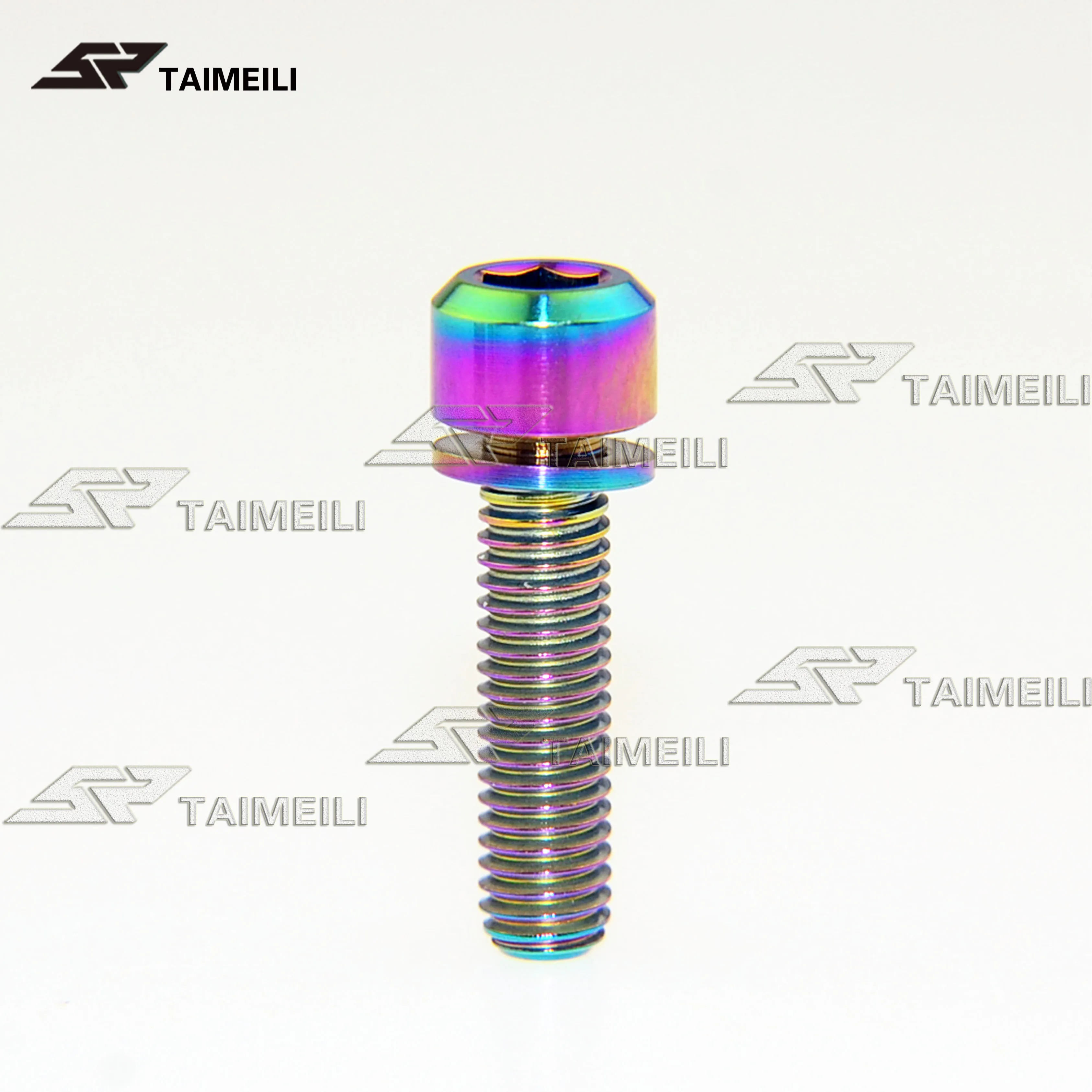 Rainbow color Титановые винты M5x16mm M5x18mm M5x20mm цилиндрическая головка без линяющих шайб крепежные винты для велосипеда - Цвет: Rainbow color
