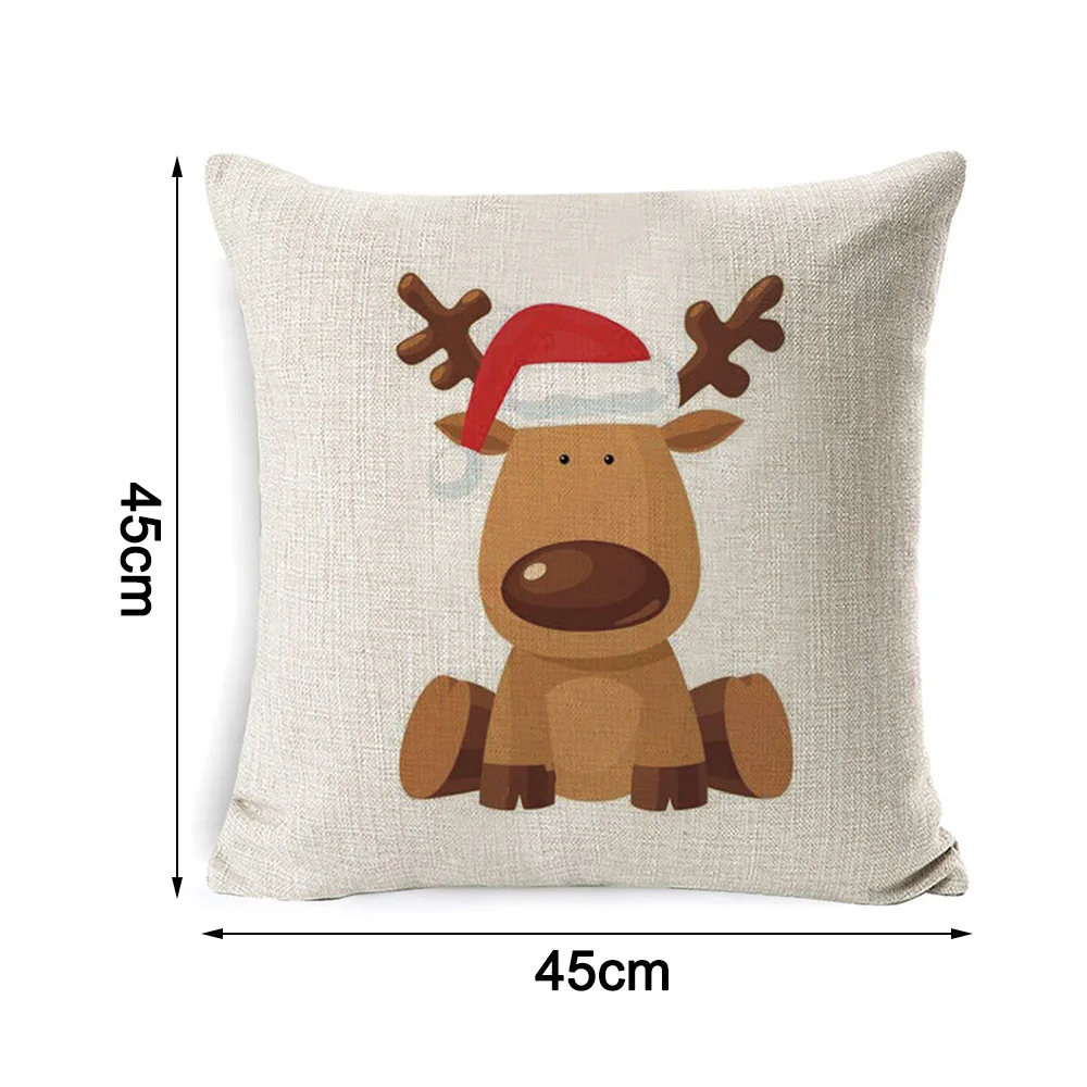 Рождественские украшения наволочки льняные эльф гном Санта зимние с принтом