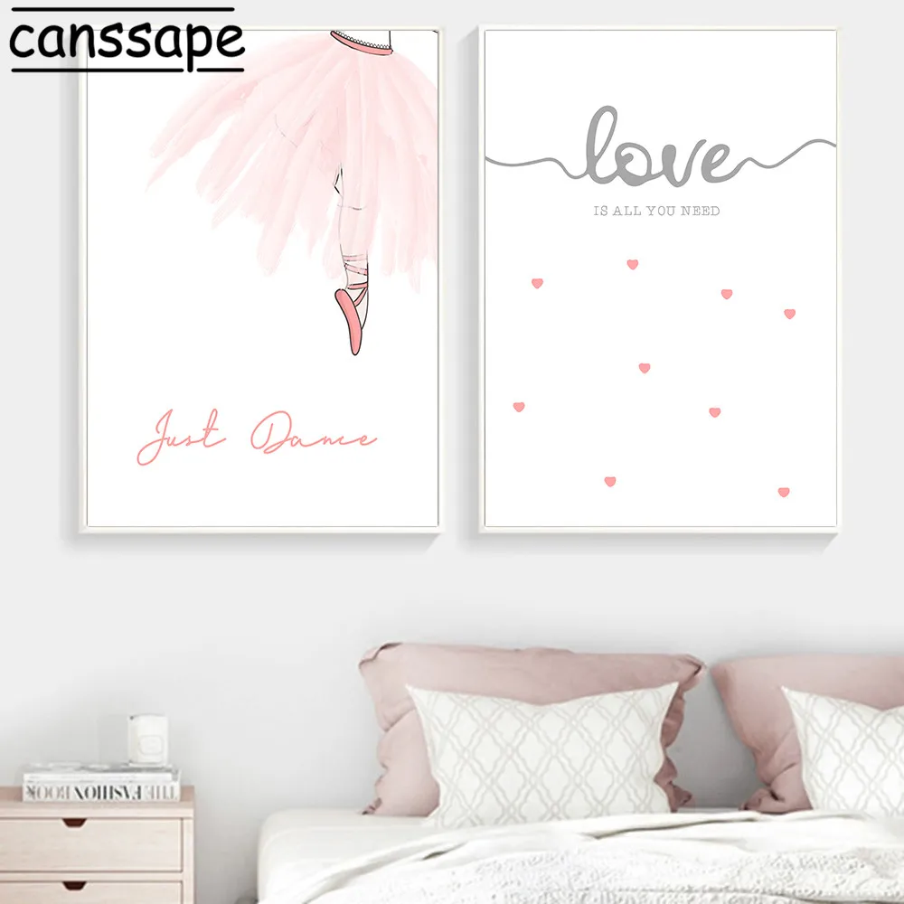 Детская Wall Art Плакаты картина с балериной и принтом балерины для девочек