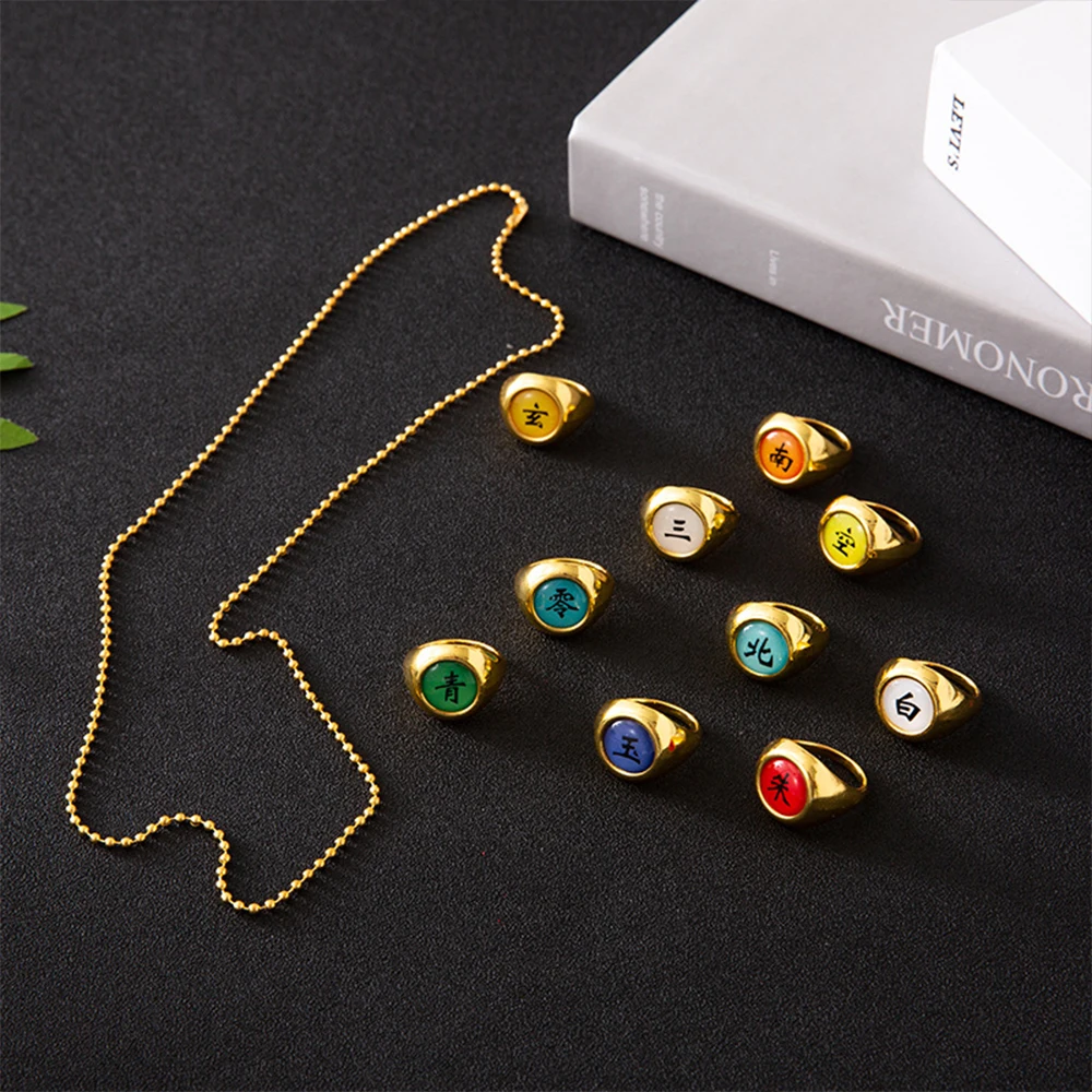 Серебряное кольцо для косплея аниме HOKAGE Akatsuki металлическое обезболивающее