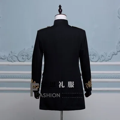 Длинная мужская куртка Star same Black blue свадебное фото для жениха одежда шафера