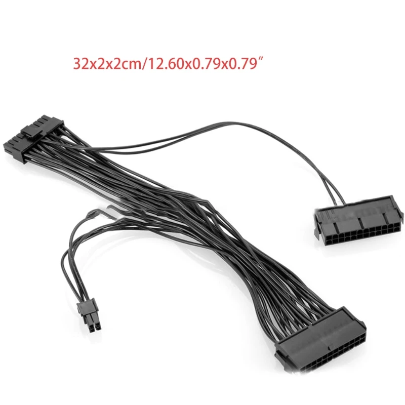 24Pin двойной блок питания шнур на X адаптер материнской платы соединительный