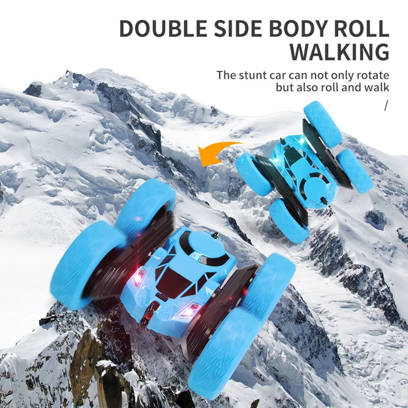 

New Charging Light Remote Control Car Model Double-sided Inertial Rotating Tipper Twisting Stunt Car Boys Gift