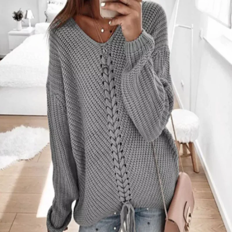 

2021 Autumn/winter sweater women's European and American women's loose-fitting knit sweater for women