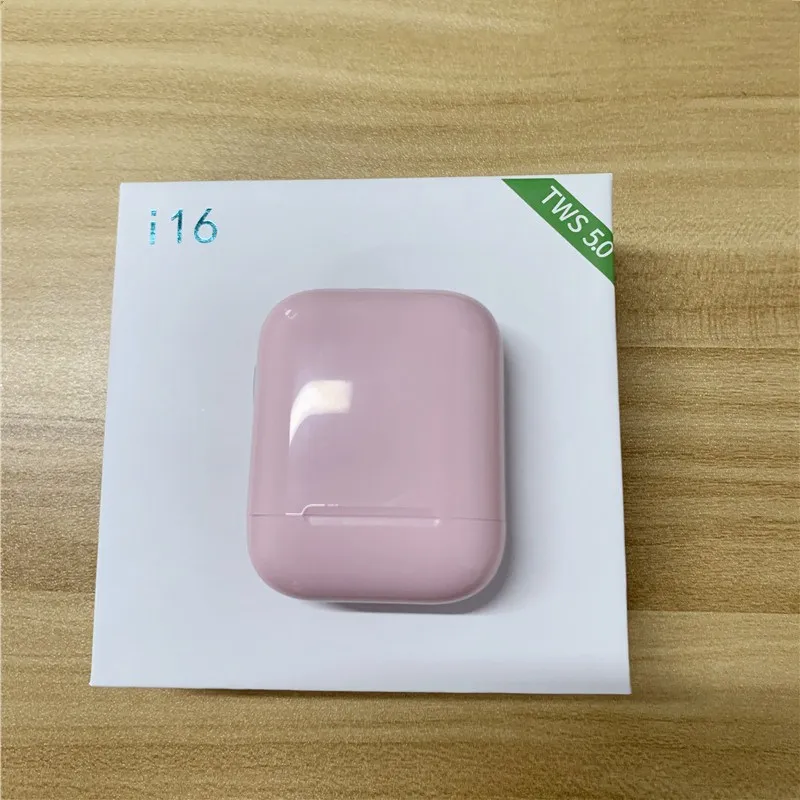 pink i16 i16 TWS беспроводные наушники оригинальные 1:1 Bluetooth 5,0 наушники с микрофоном стерео наушники pk i10 i12 - Цвет: pink i16