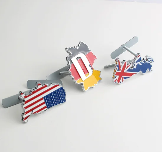

3D Metal with Screw US UK Germany Flag Auto Emblem Badges Decal Sticker Car Accessories