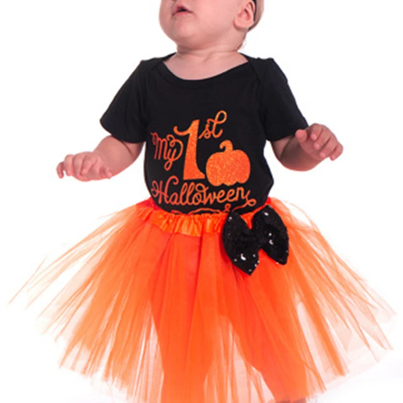 Мой первый черный костюм на Хэллоуин с короткими рукавами балетная пачка