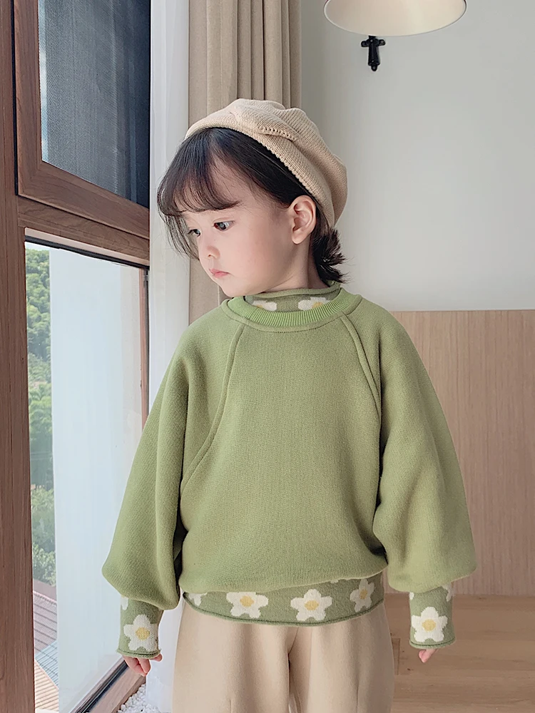 Детская толстовка с капюшоном однотонная Повседневная Верхняя одежда длинными