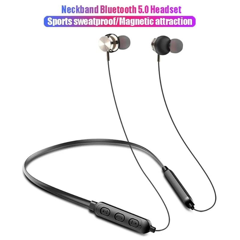 Магнитные наушники с шумоподавлением Bluetooth-гарнитура 6D стерео защитой от пота