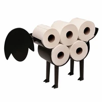 sheep toilet paper roll holder bathroom kitchen accessories towel tissue decoration storage rack black free standing 21 inch