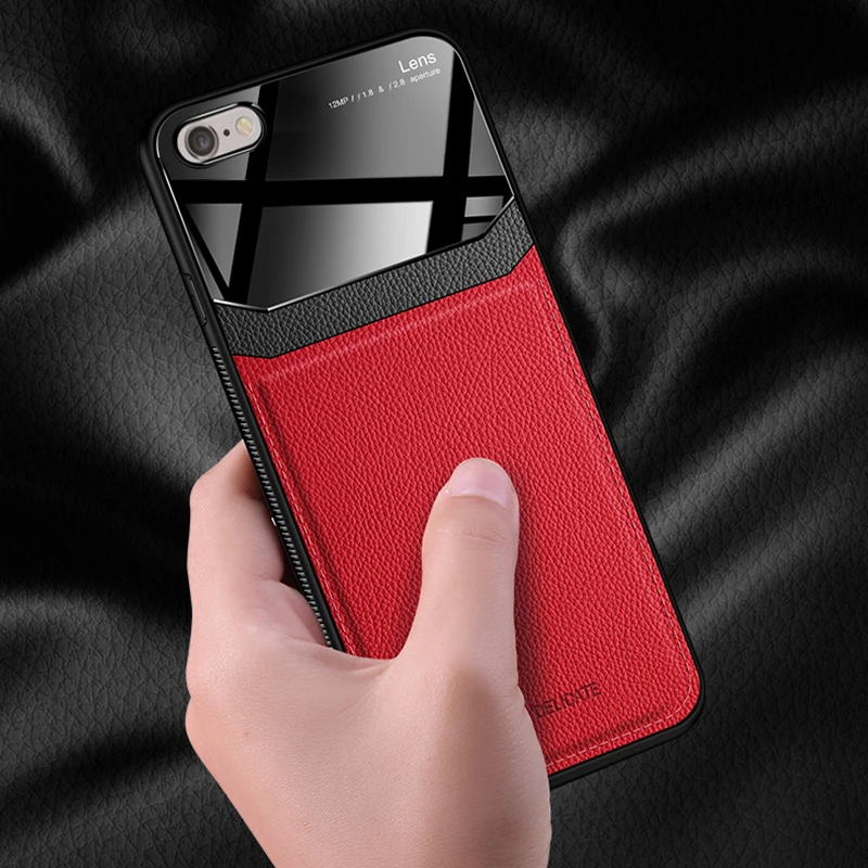 I coque, чехол, чехол, для apple iphone 6 6s s iphone6 plus 6 plus на кожаном зеркальном стекле силиконовый ударопрочный телефон милые чехлы