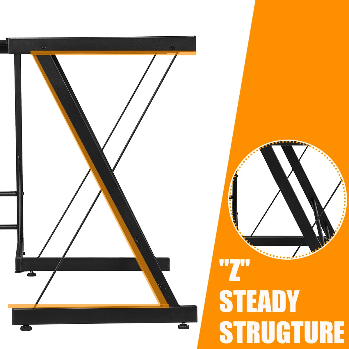 

L-Shaped Desktop Computer Desk Study Table Office Table Easy to Assemble Can Be Used in home and office Black 130*50*75cm