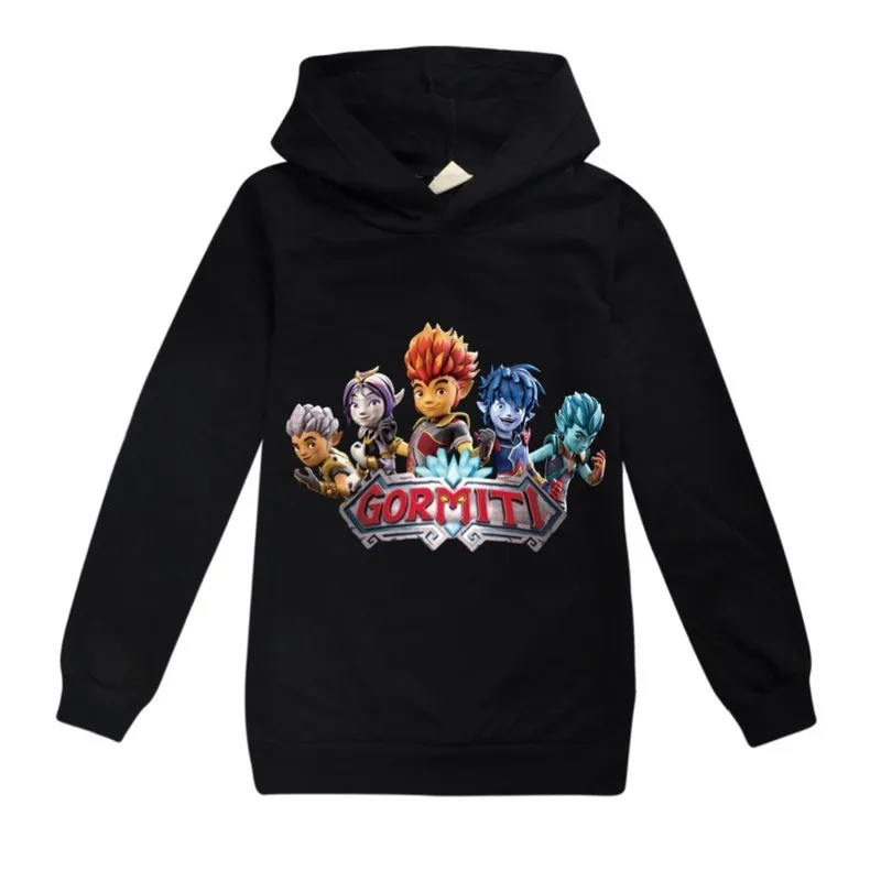 

Gormiti Things Cartoon Style Graphic T Shirts Boy Hooded Large Children Spring and Autumn Long-sleeved Girl Kids Clothes Camiset
