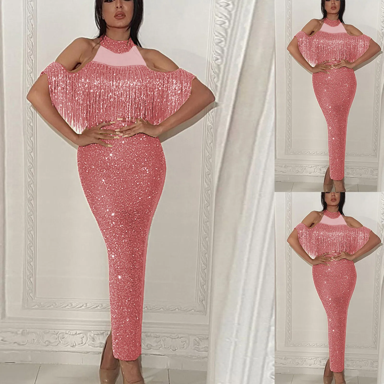 Женское платье 2021 осеннее сексуальное Модное Элегантное повседневное длинное