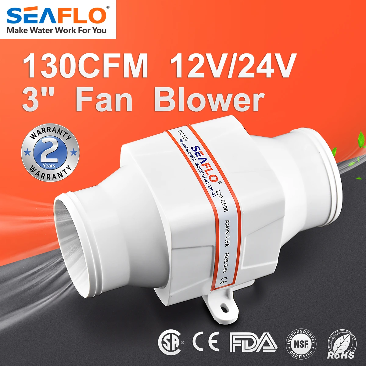SEAFLO 3 &quot75 мм 130CFM в он лайн Трюмные насосы центробежный воздухонагнетатель