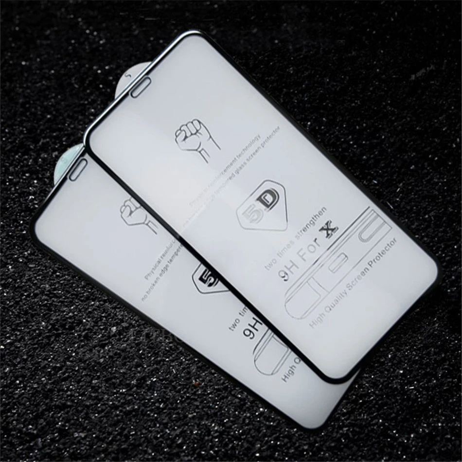 5D Curved Full Cover Protective Glass On iPhone 12 Pro mini 11 X XR XS Max Tempered Screen Protector 7 8 6 Plus | Мобильные телефоны
