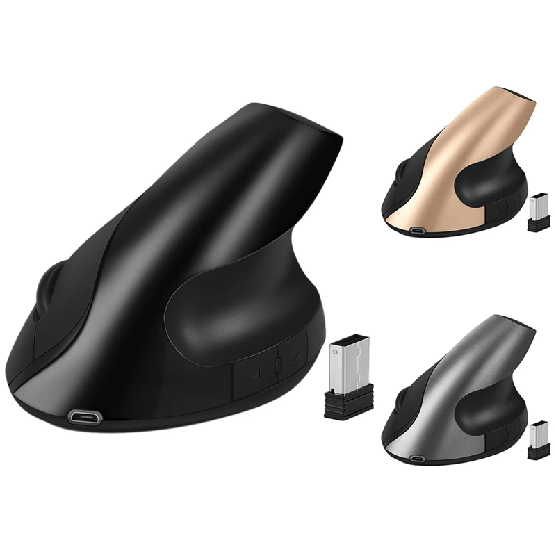 Перезаряжаемая беспроводная Вертикальная мышь 2 4G высокоточная эргономичная