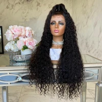 glueless curly synthetic lace front wigs free part kinky curly lace wig heat resistant fiber hair with baby hair daily wear wig