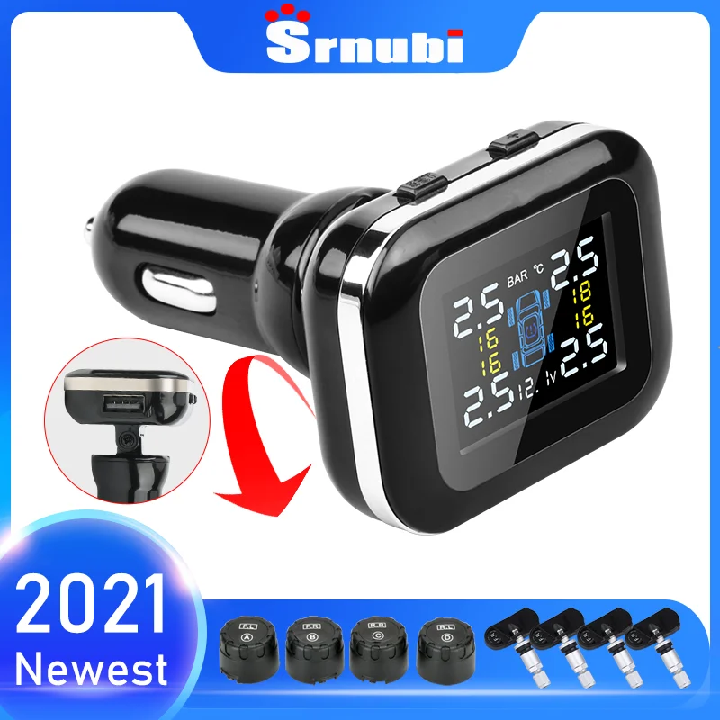Цифровой прикуриватель Srnubi 2021 TPMS регулируемый угол обзора сигнализация давления