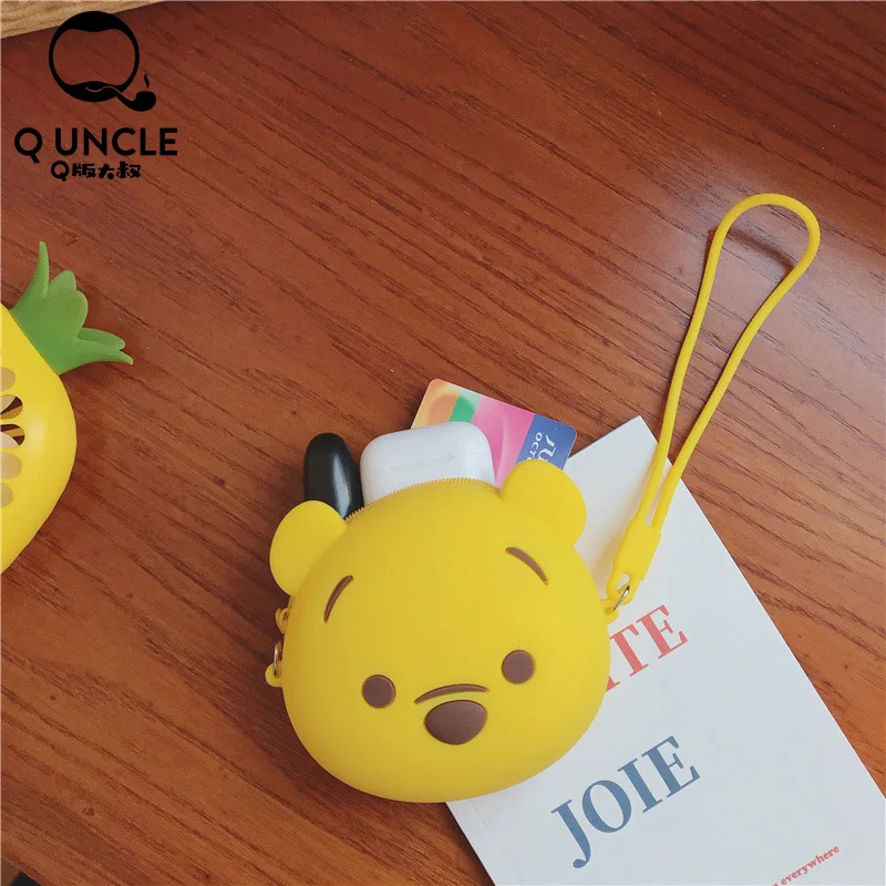 Q UNCLE Cartoon Bear сумки для девочек кошелек на молнии кавайный из силикагеля через