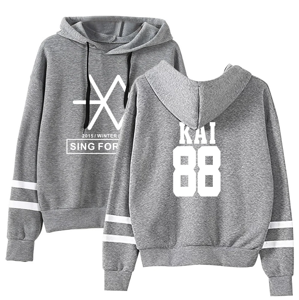 Kpop EXO милый женские худи Harajuku Повседневный Спортивный костюм Свободная Толстовка с капюшоном корейский стиль свободная толстовка с капюшоном женские флисовые толстовки