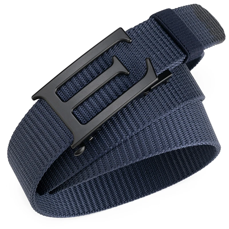 

Flying Art 2020 New Automatic buckle toothless adjustable women men 3.4cm nylon designer slim black tactical waist belts