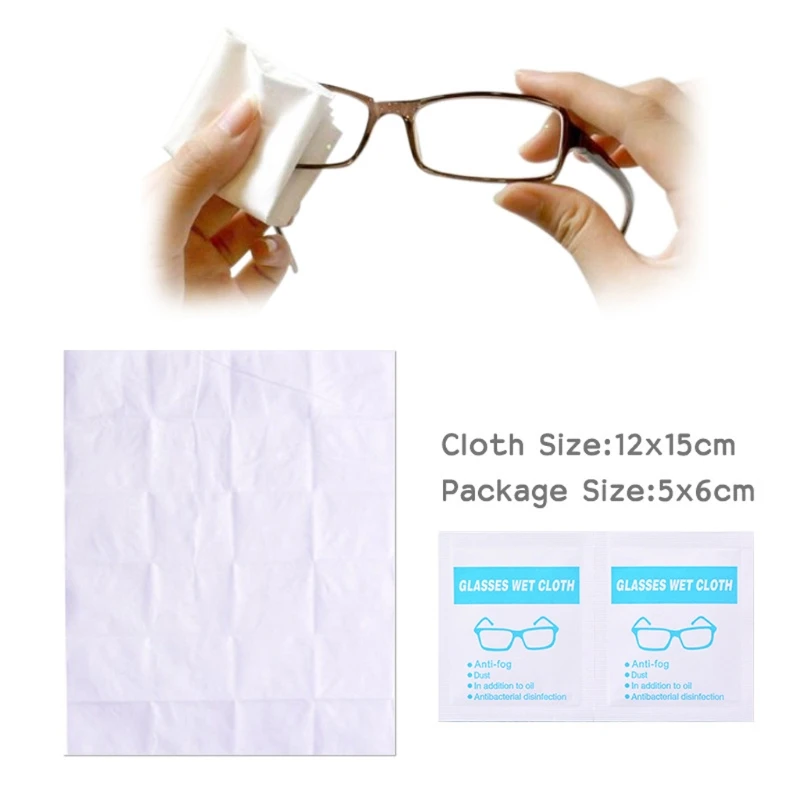 

100Pcs Lens Cleaning Wipes Pre-Moistened Individually Wrapped Screens Tablets Camera Lenses Eyeglasses Cleaning Wipe Kit