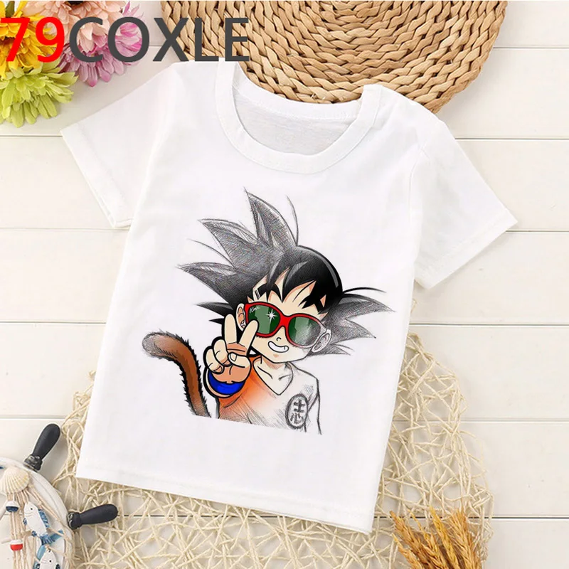 Милое Z T рубашка Дети Kawaii мультипликационным рисунком Футболка Goku для мальчиков