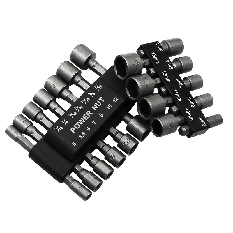 

9Pcs 14pcs 5-13mm Wrench Socket Adapter Set 1/4 Inch Hex Shank Screw Nut Driver Hand Tools Metric Power Tool Drill Bit Adaptor