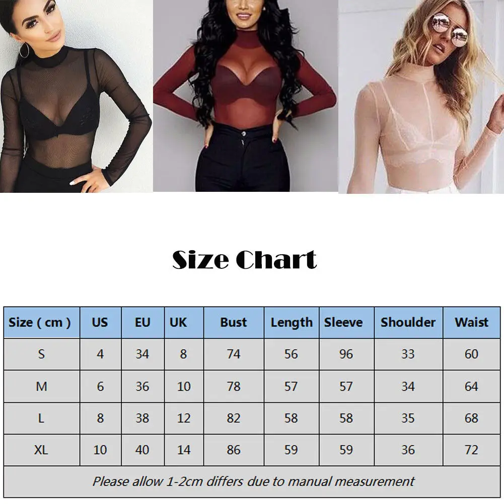 Модные женские облегающие футболки Прозрачный Топ с длинным рукавом Клубная