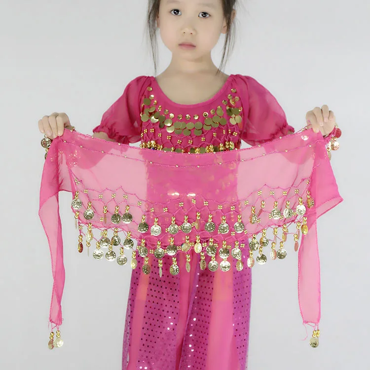 Детский набедренный платок для танца живота аксессуары 3-рядный пояс юбка с