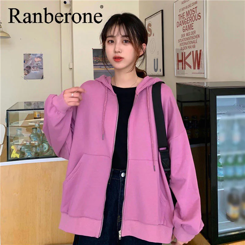 Ranberone Zipper Long Sleeve Running Jacket Women Hoodie Sports Yoga Shirts Fitness Gym Tops Long Sleeves Sportswear Stretch