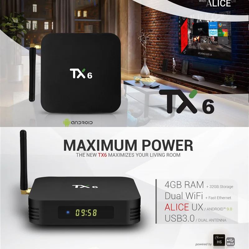 MX10 Pro H6 32/64 Гб 4 ядра 6K HD Вай-Фай HDMI SetTop ТВ Box Smart сетевой плеер коробка вилка