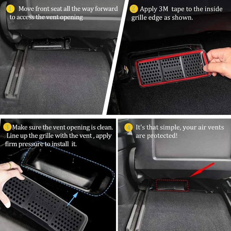 For Tesla Model 3 Rear Seat Air Vent Cover Grille Conditioner Protector Under Front (2 PCS) | Автомобили и мотоциклы