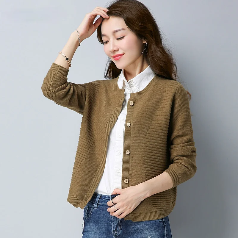 

Женский вязаный свитер и кардиган, модное пальто с длинным рукавом в Корейском стиле, Осень-зима 2021, новый свитер