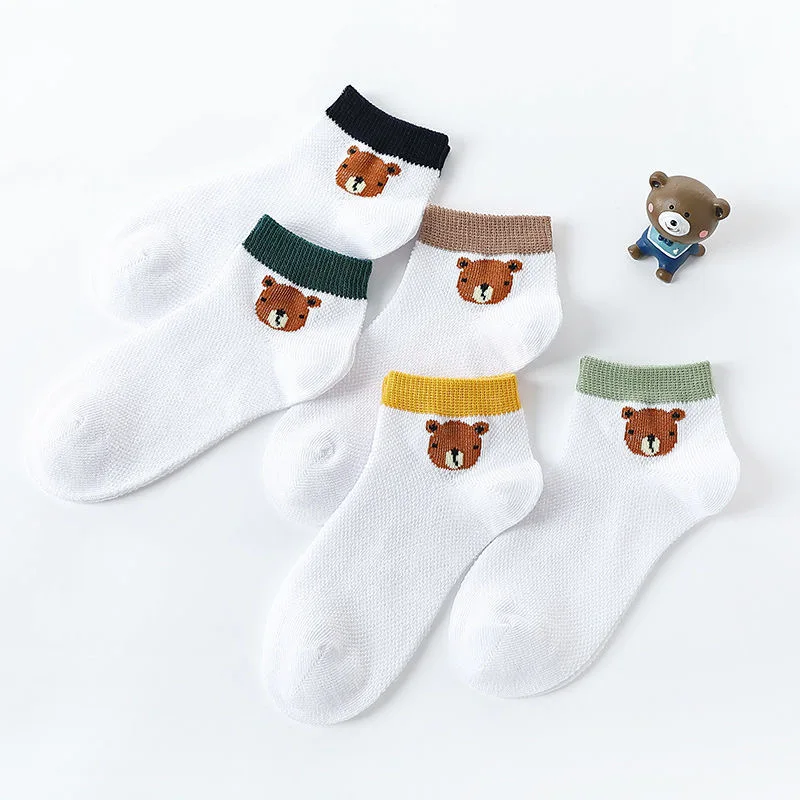 

5/10 Pairs/lot 1 to 12 Y Spring Summer Thin Mesh Socks For Girls Boys Cute Animal Children's Thin Sock Baby Newborn Short Socks