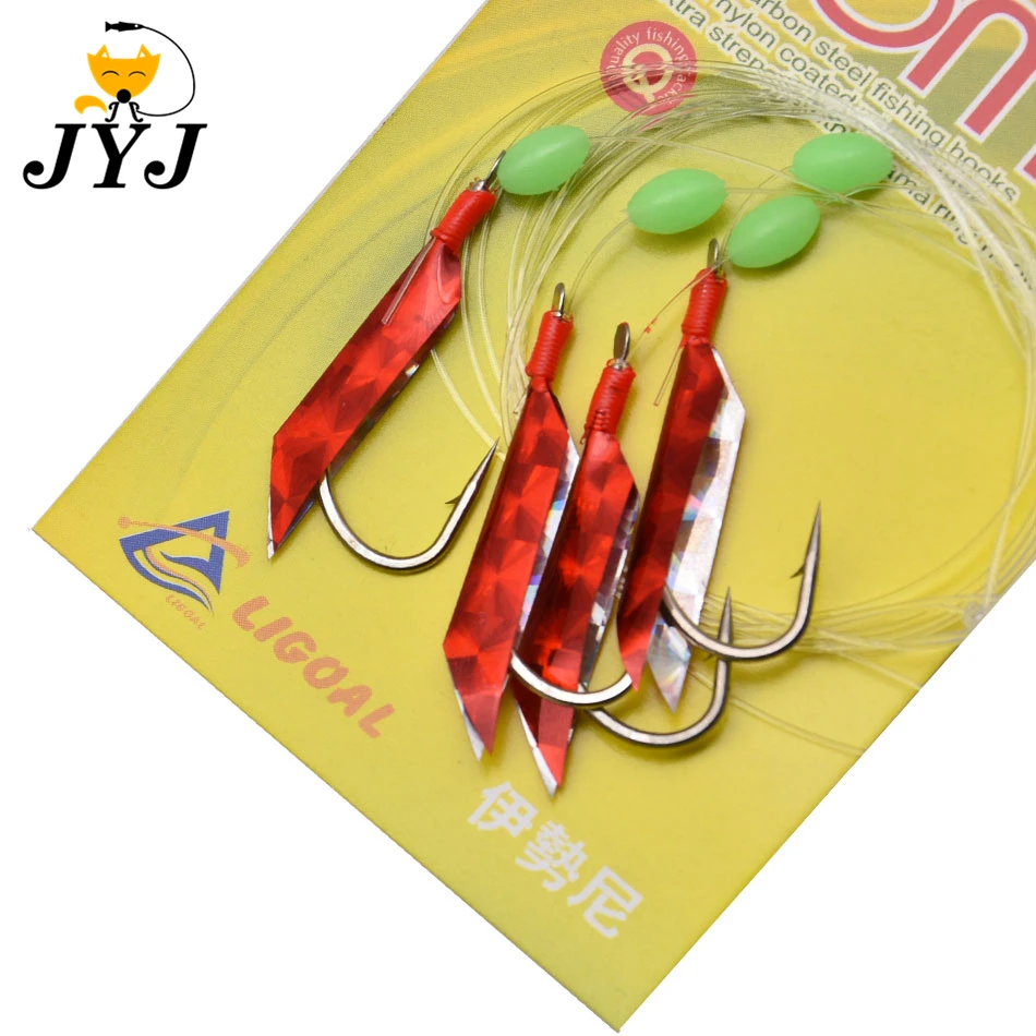 

1 сумка проблесковый маячок rig Sabiki приманки 4 руки рыболовные снасти рыболовный крючок набор рыболовные снасти, море и морских окуней Риг крючок для сельди