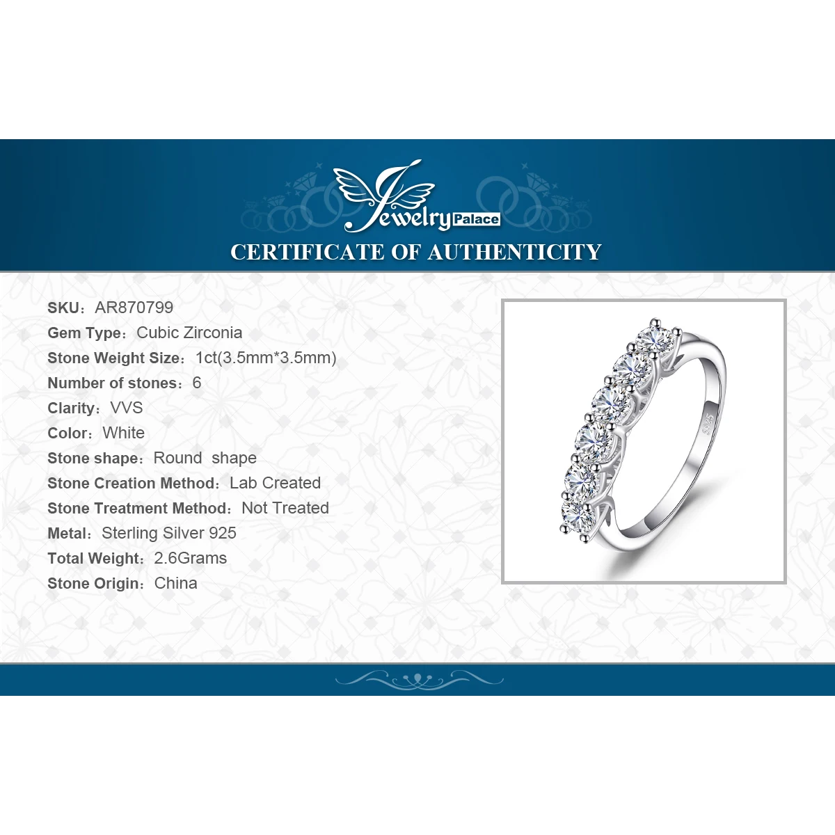 

JewelryPalace CZ Wedding Rings 925 Sterling Silver Rings for Women Stackable Anniversary Ring Eternity Band Silver 925 Jewelry